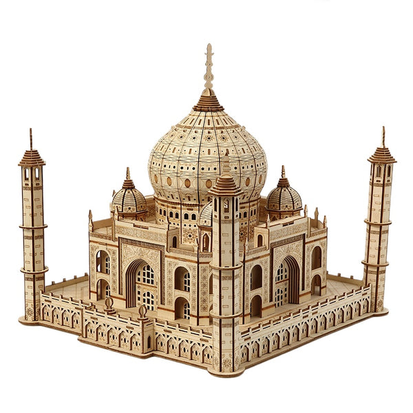 3D Puzzle Children's Wooden Toy with A Lighted Castle