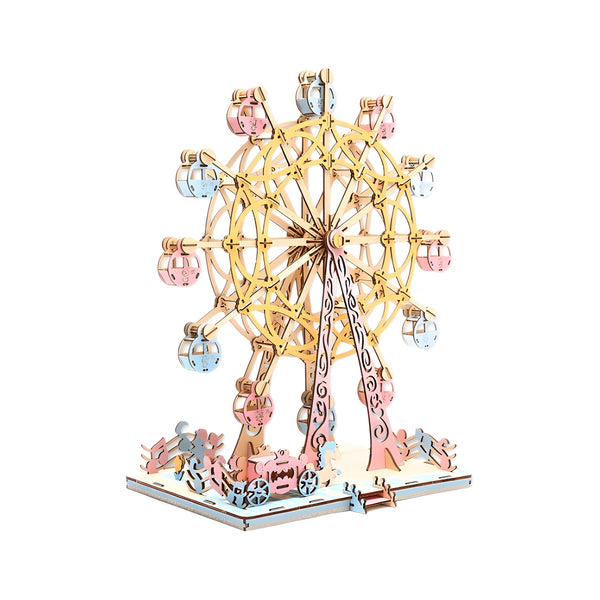 DIY Handcrafted 3d Stereoscopic Puzzle Wooden Ferris Wheel Model