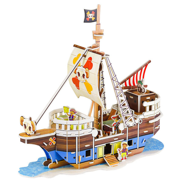 Diy Puzzle of 3D Paper Cartoon Aircraft Carrier Model