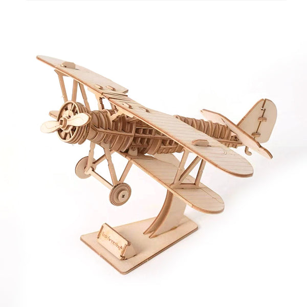 3D Wooden Puzzle Biplane Children's Educational Toy